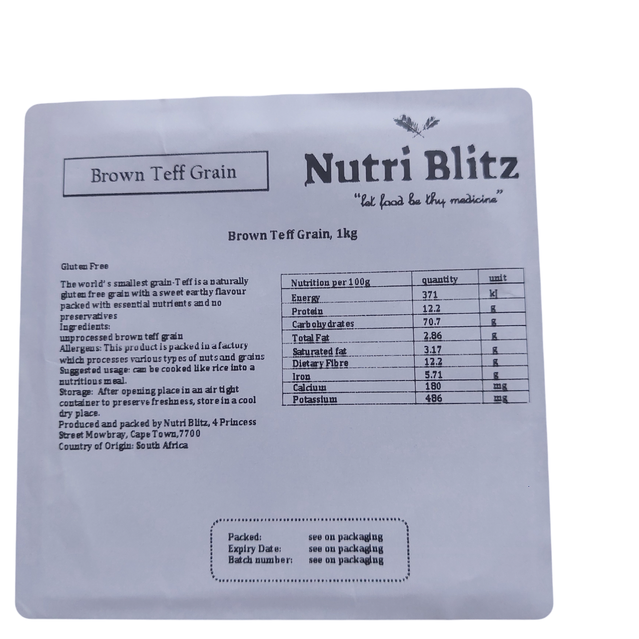 Brown Teff Grain 1 Kg