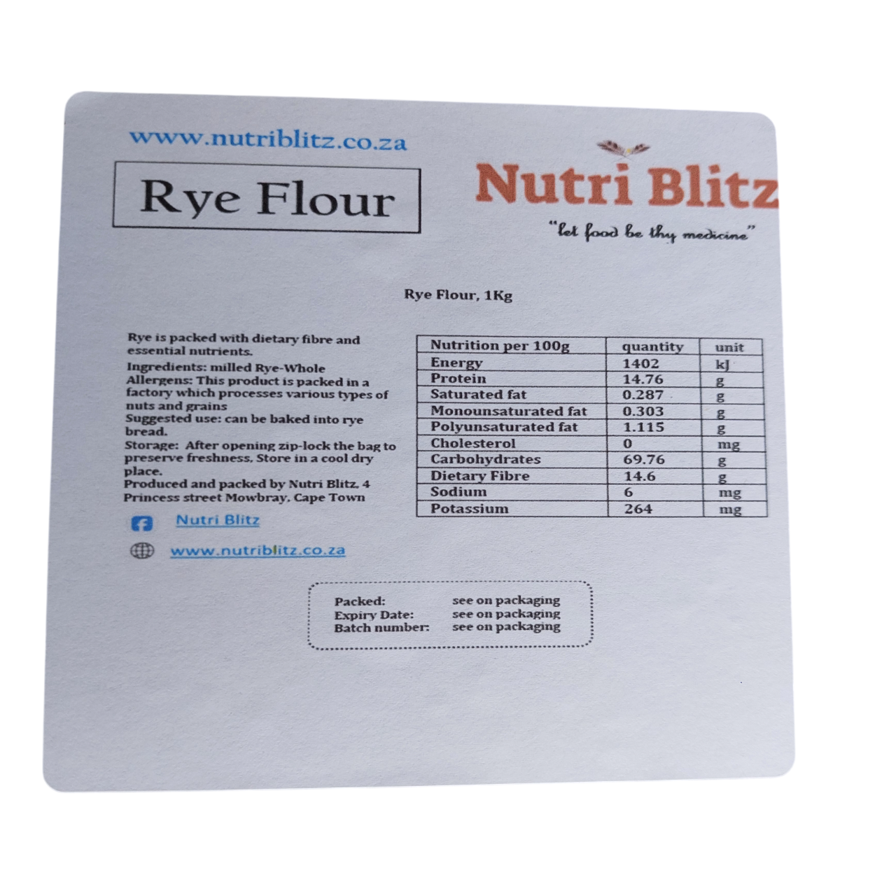 Rye Flour 1KG